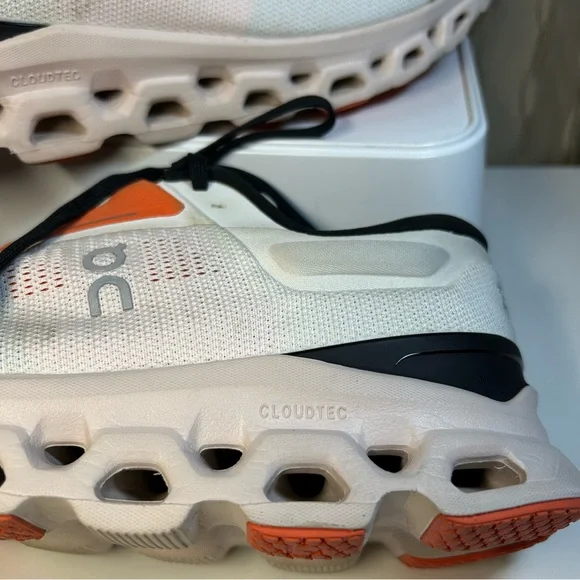 On Cloud Cloudstratus 3 Running Sneaker Women’s 10 Undyed White/Sand Orange - Picture 16 of 16